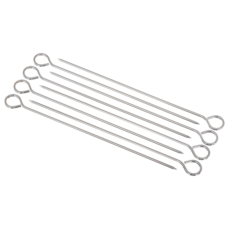 Lot de 8 brochettes en acier chromé Secret de Gourmet