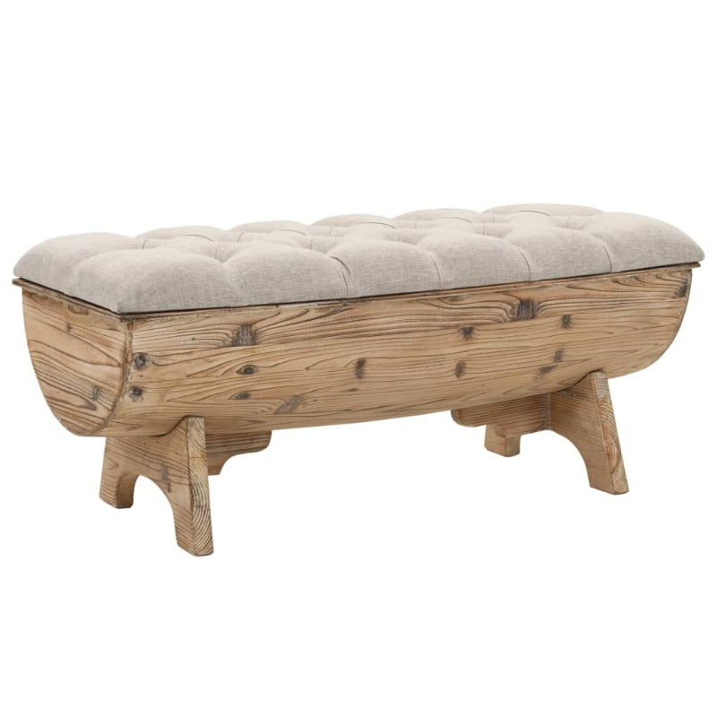 vidaXL Banc de Rangement 103 x 51 x 44 cm en Bois Massif et Tissu