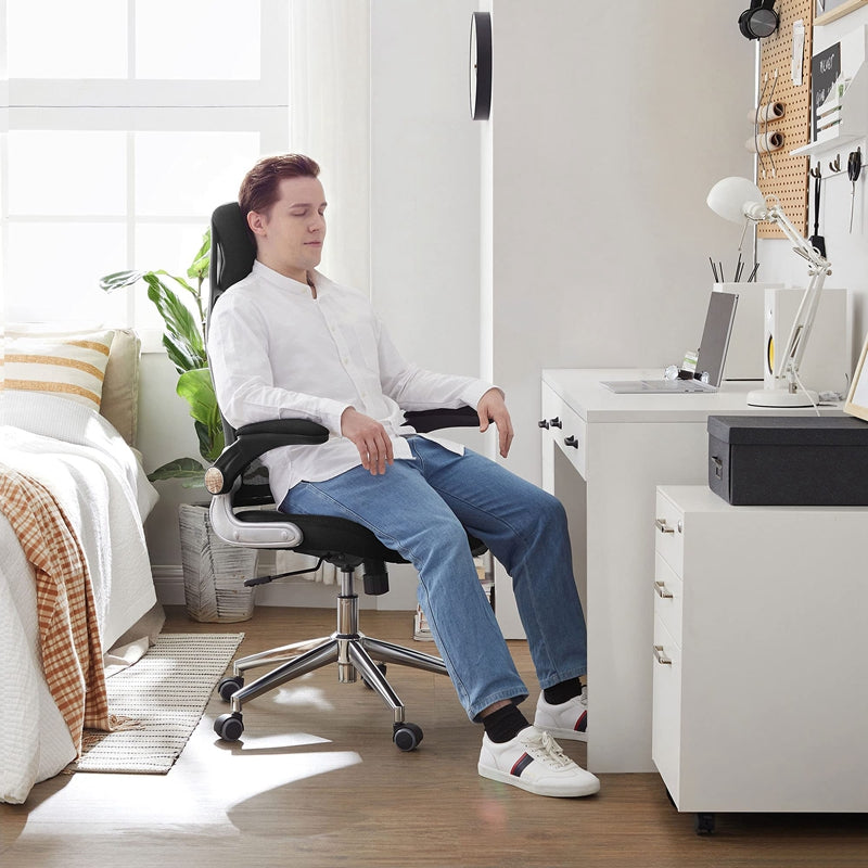 Chaise de bureau ergonomique, hauteur et accoudoirs réglables, soutien renforcé, jusqu’à 150 kg