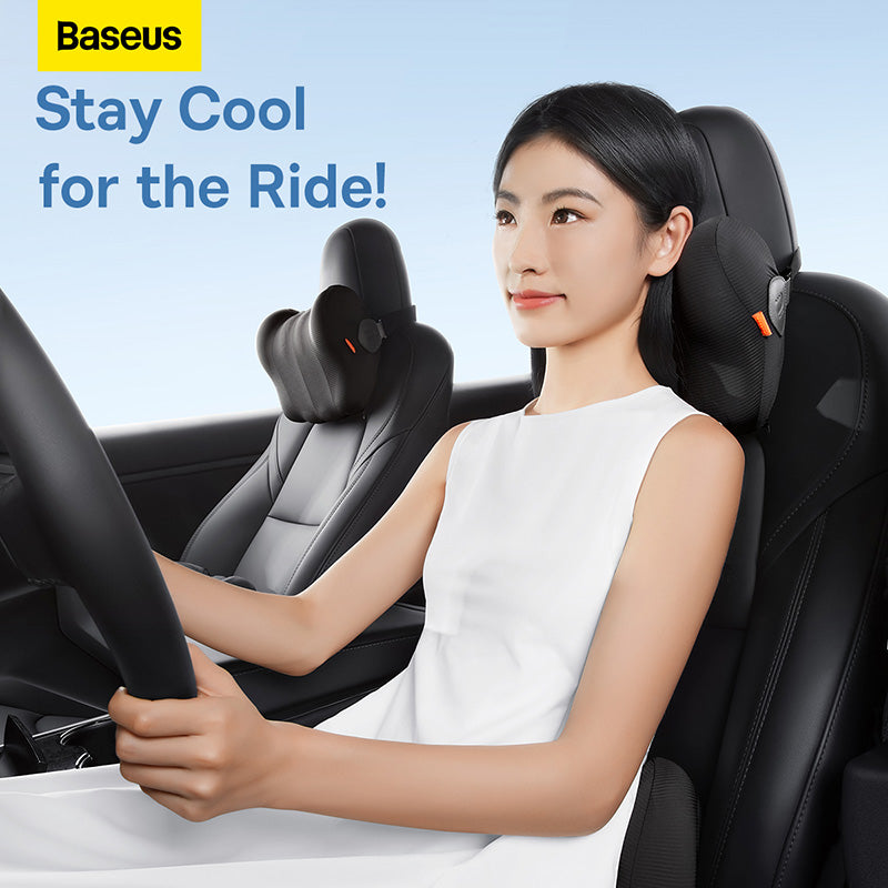 Baseus Série ComfortRide Ensemble de supports d'appuie-tête de voiture avec refroidissement Noir
