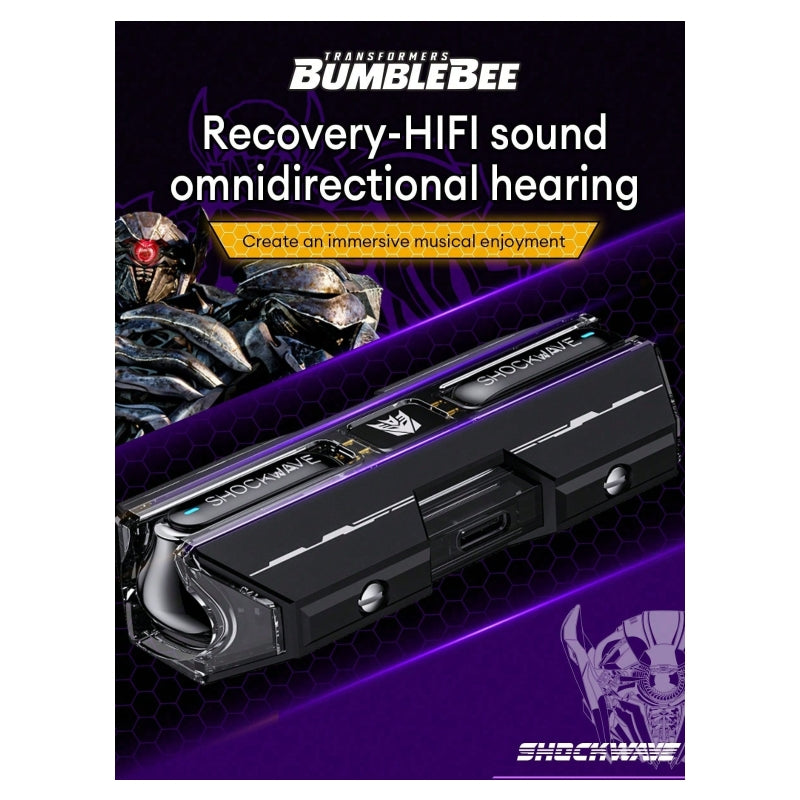 Transformers TF-T01 Écouteurs Bluetooth semi-intra-auriculaires, longue autonomie - Jaune