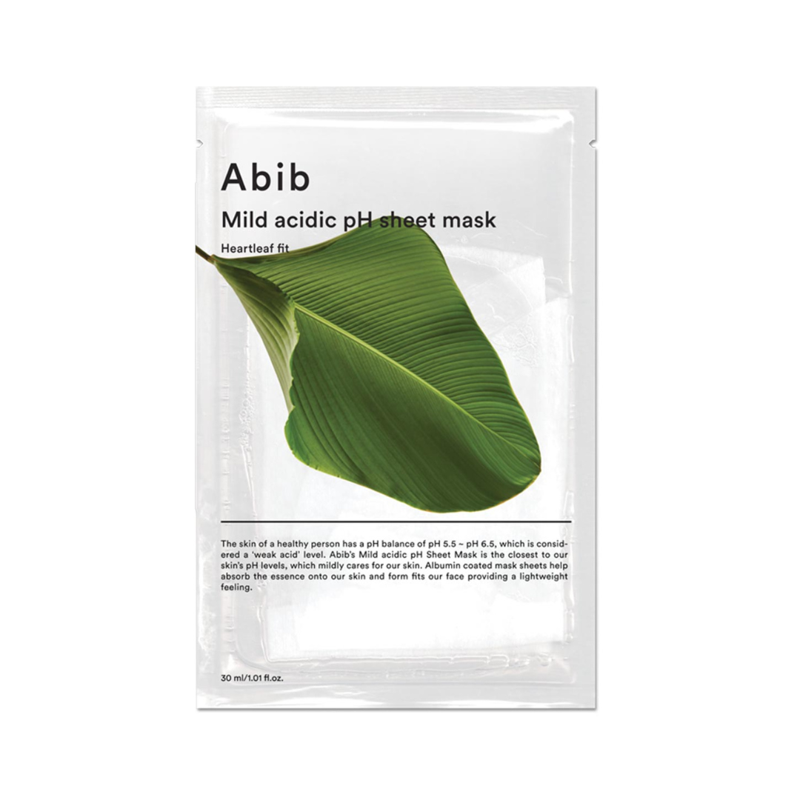 ABIB Masques en tissu au pH légèrement acide - Houttuynia cordata Fit 10 pièces