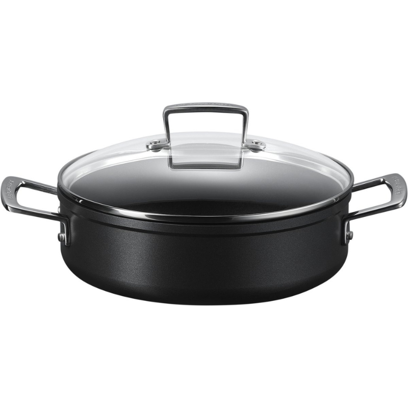 Le Creuset Rondeau anti-adhérent Les Forgées avec couvercle en verre - 28 cm