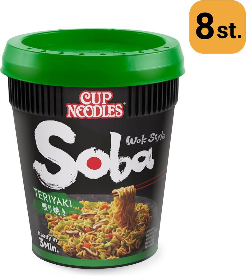 NISSIN Nouilles soba instantanées saveur teriyaki - 8 x 90 g