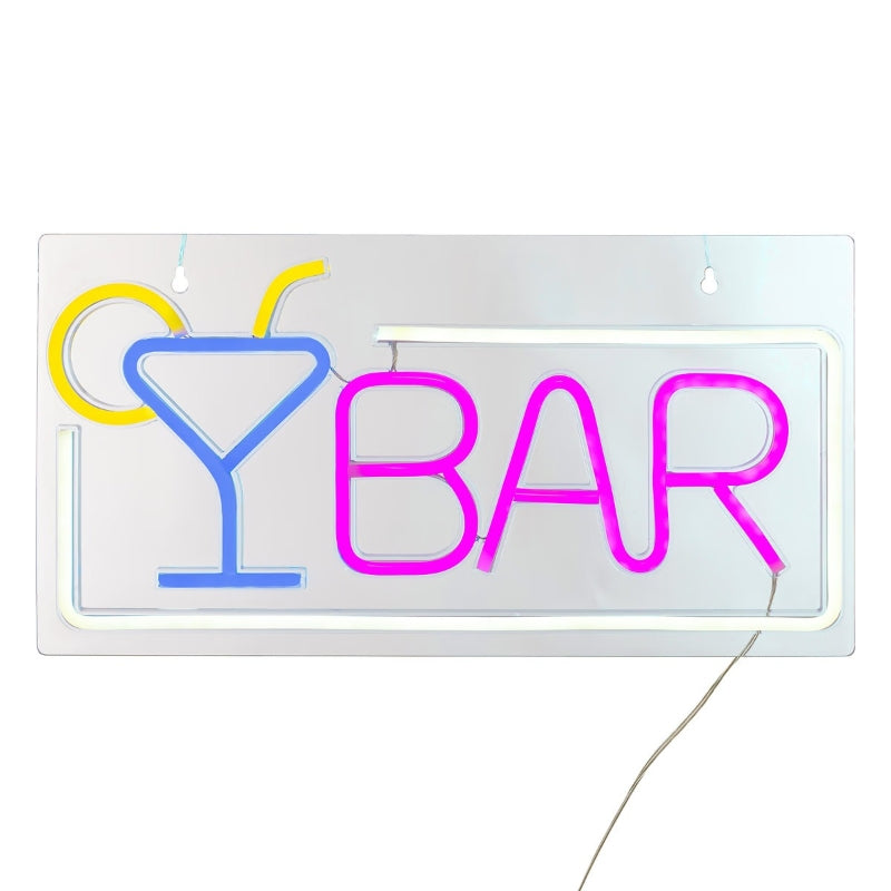 Atmosphera Tube néon LED mural ''Bar'' - 42 x 1,6 x 22 cm