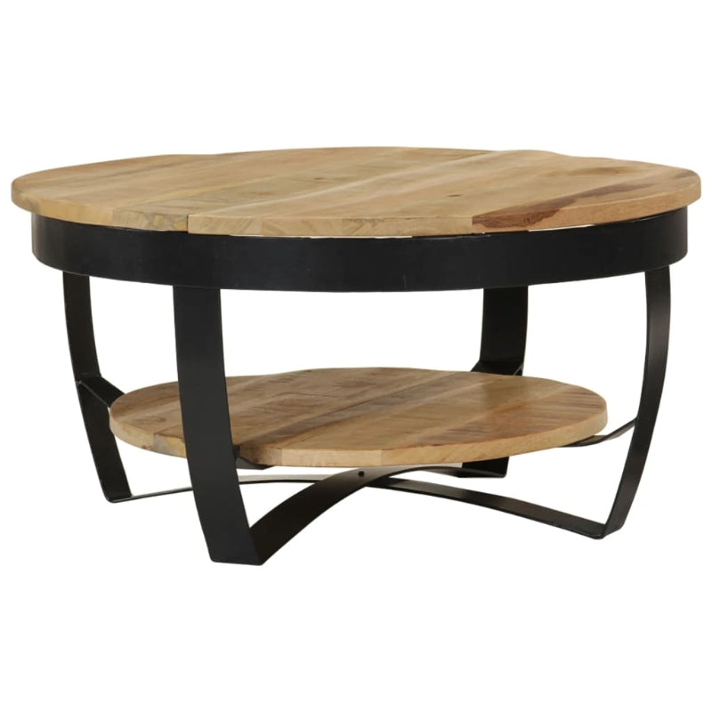 vidaXL Table basse 65 x 32 cm bois de manguier massif brut
