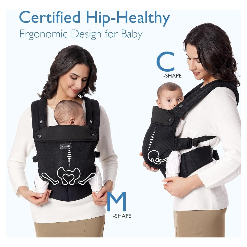 Momcozy Porte-bébé ergonomique léger - Noir, cadeaux pour maman