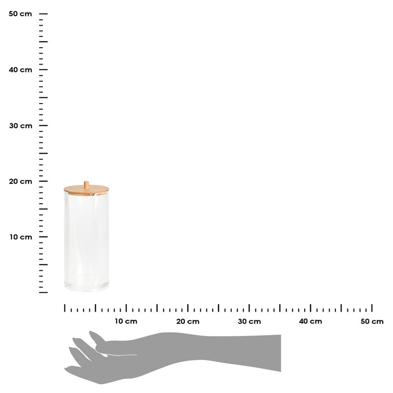 Boîte à disques démaquillants avec couvercle en bambou - 19,5 cm
