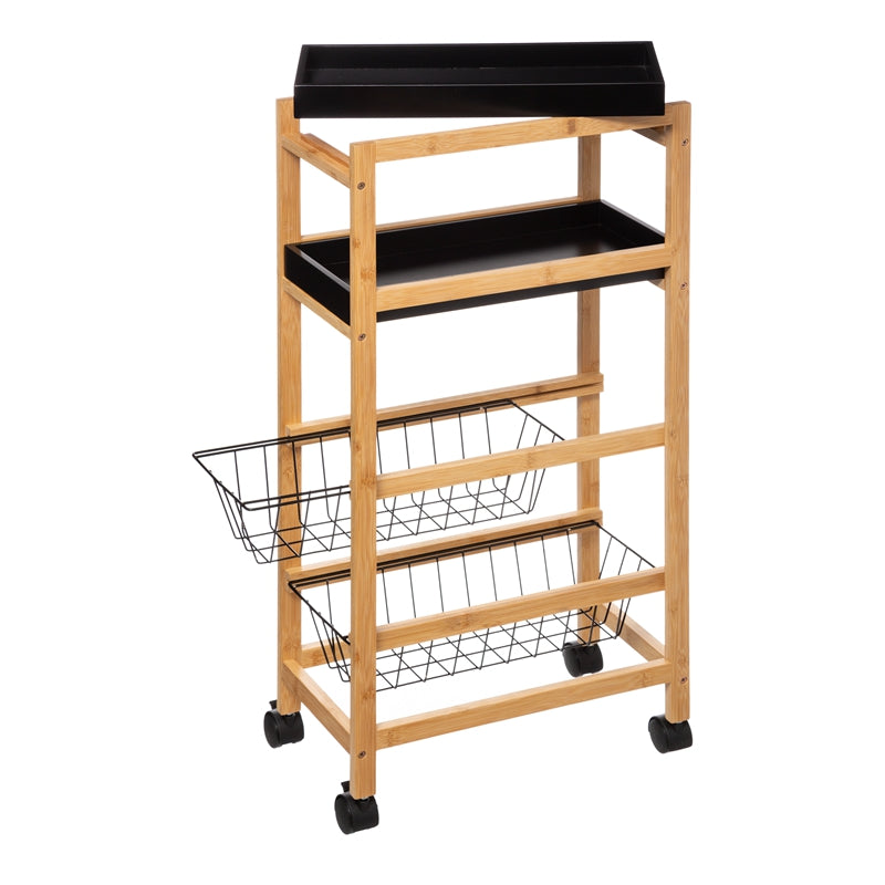 Buffet 5five en Bambou avec Paniers Amovibles 40 x 22 x 83 cm - Noir