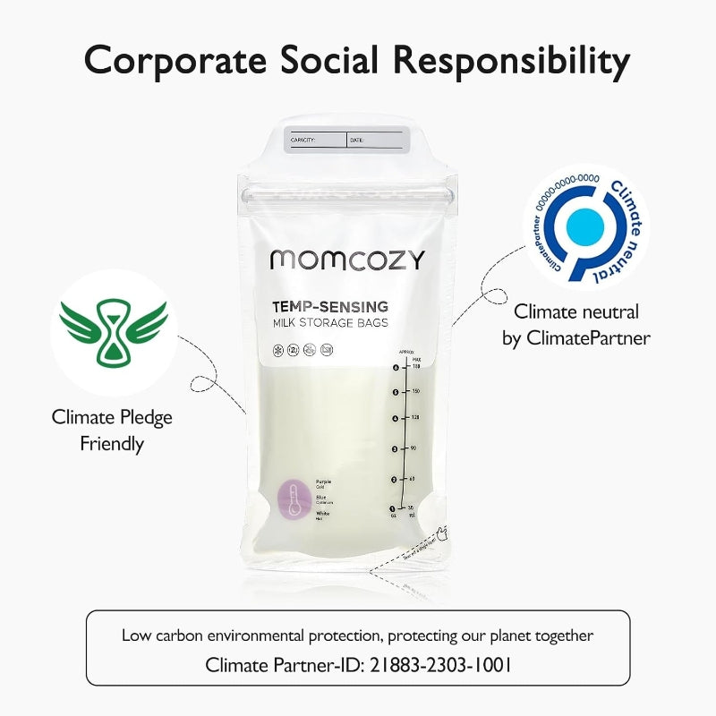 Momcozy Lot de 50 sachets de conservation de lait maternel à indicateur thermique - 180 ml