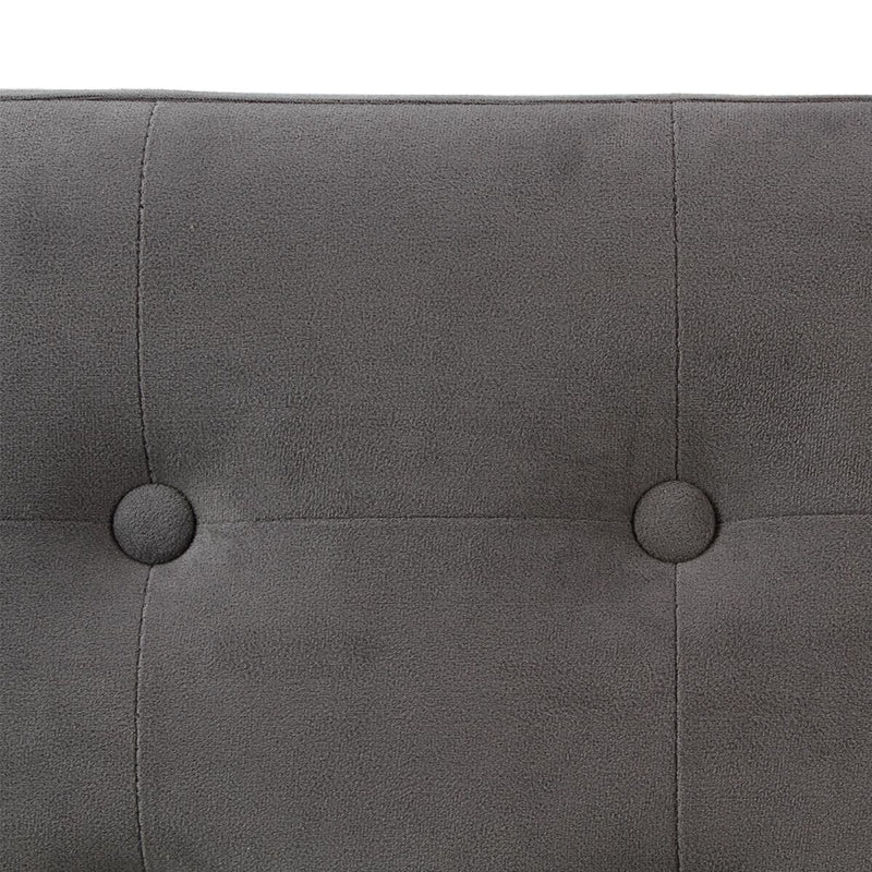 Atmosphera Lysandre - Pouf double pliant en velours gris
