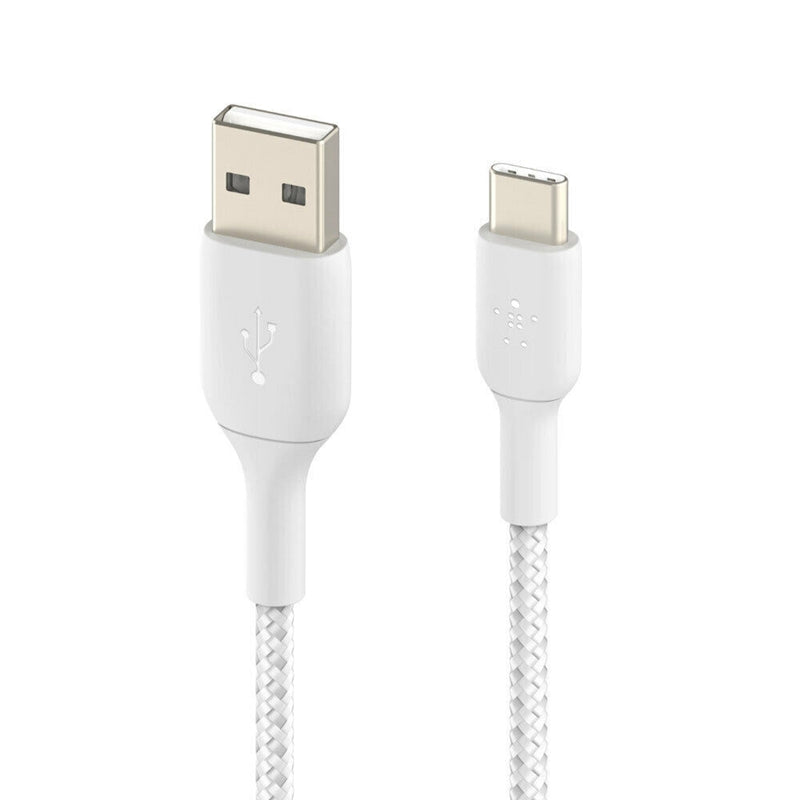 Belkin câble tressé USB-C vers USB-A pour smartphone blanc - 1 m