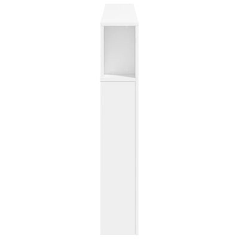 vidaXL Tête de Lit avec LED 160x185x1035 cm en Bois Traité Blanc