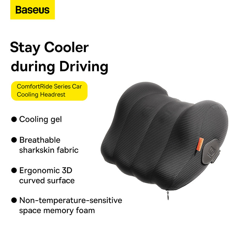 Baseus Série ComfortRide Ensemble de supports d'appuie-tête de voiture avec refroidissement Noir