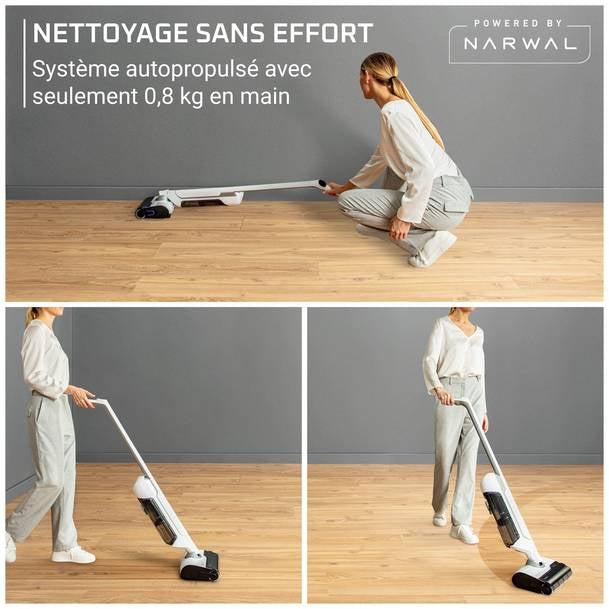 Rowenta X Clean 10 Aspirateur-balai 2 en 1 Batterie Sec&humide Sans sac 200 W Argent, Blanc