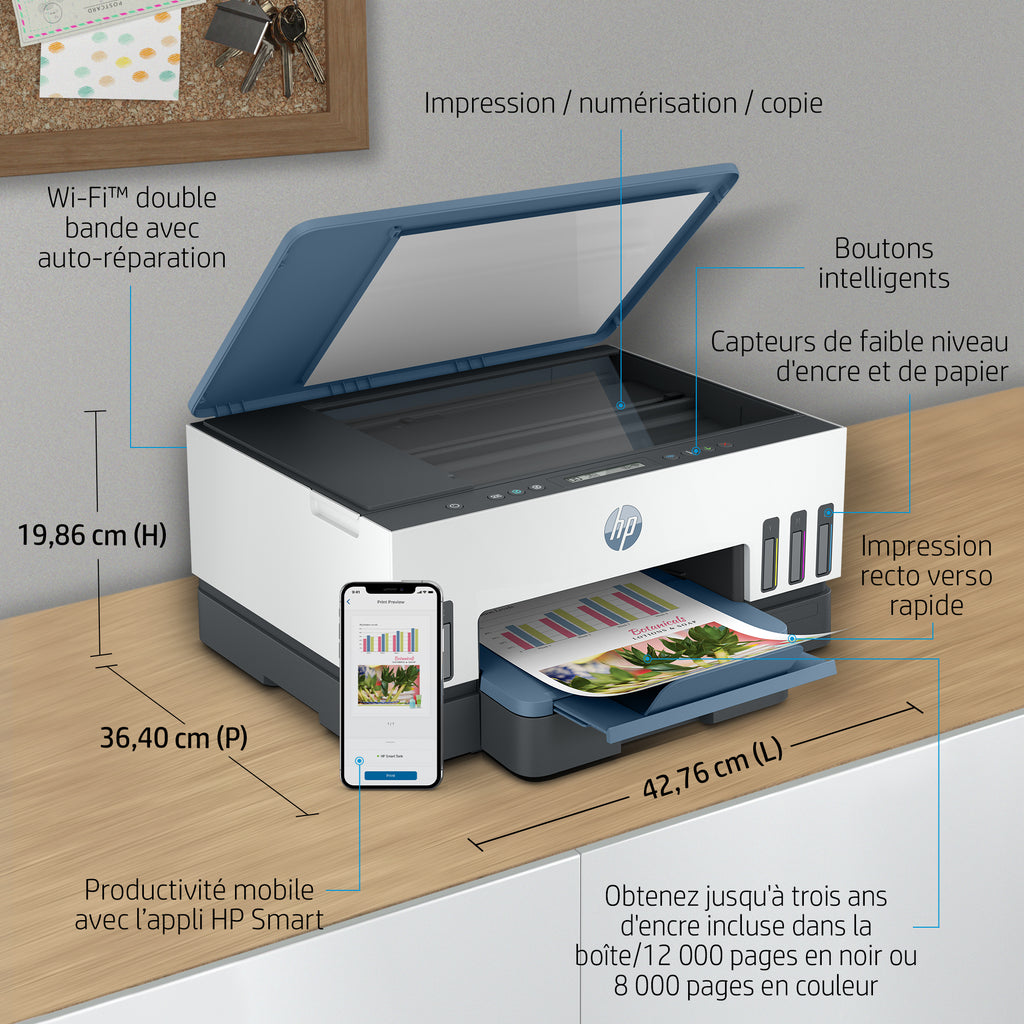 HP Smart Tank 7006 Sans fil All-in-One Couleur Imprimante, Impression recto-verso; copieur, scanner