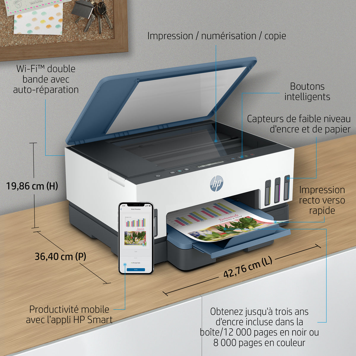 HP Smart Tank 7006 Sans fil All-in-One Couleur Imprimante, Impression recto-verso; copieur, scanner