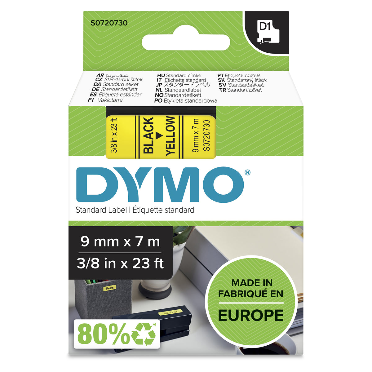 DYMO D1 Mærkattape (0,9 cm x 7 m) 1kassette(r) S0720730