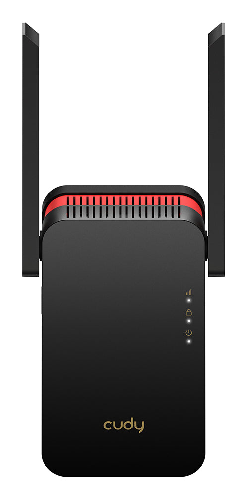 Cudy RE3000 Répéteur WiFi AX3000 Gigabit 10/100/1000 Mbit/s, Noir et Rouge