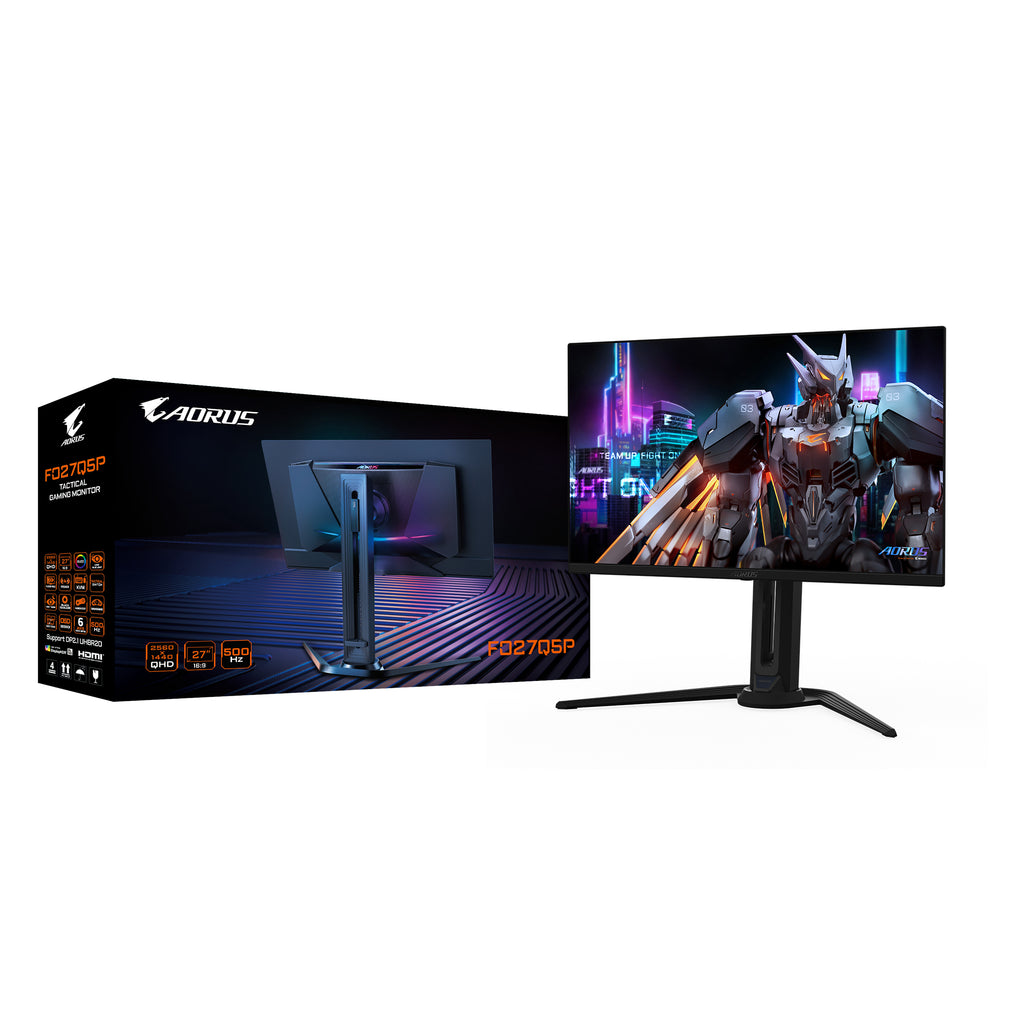 GIGABYTE AORUS FO27Q5P Moniteur de jeu OLED QHD 2560 x 1440, 500 Hz, 0,03 ms, KVM, DisplayPort 2.1