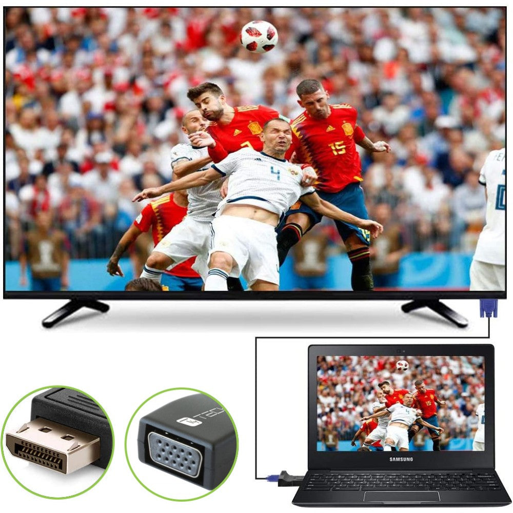Adaptateur DisplayPort vers VGA IADAP DSP-230T, Noir