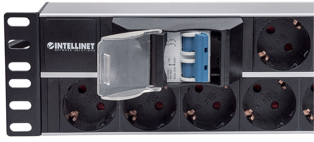 Intellinet Unité de distribution d’alimentation (PDU) 19" 2U à 15 prises EU, avec double interrupteur, unité de distribu