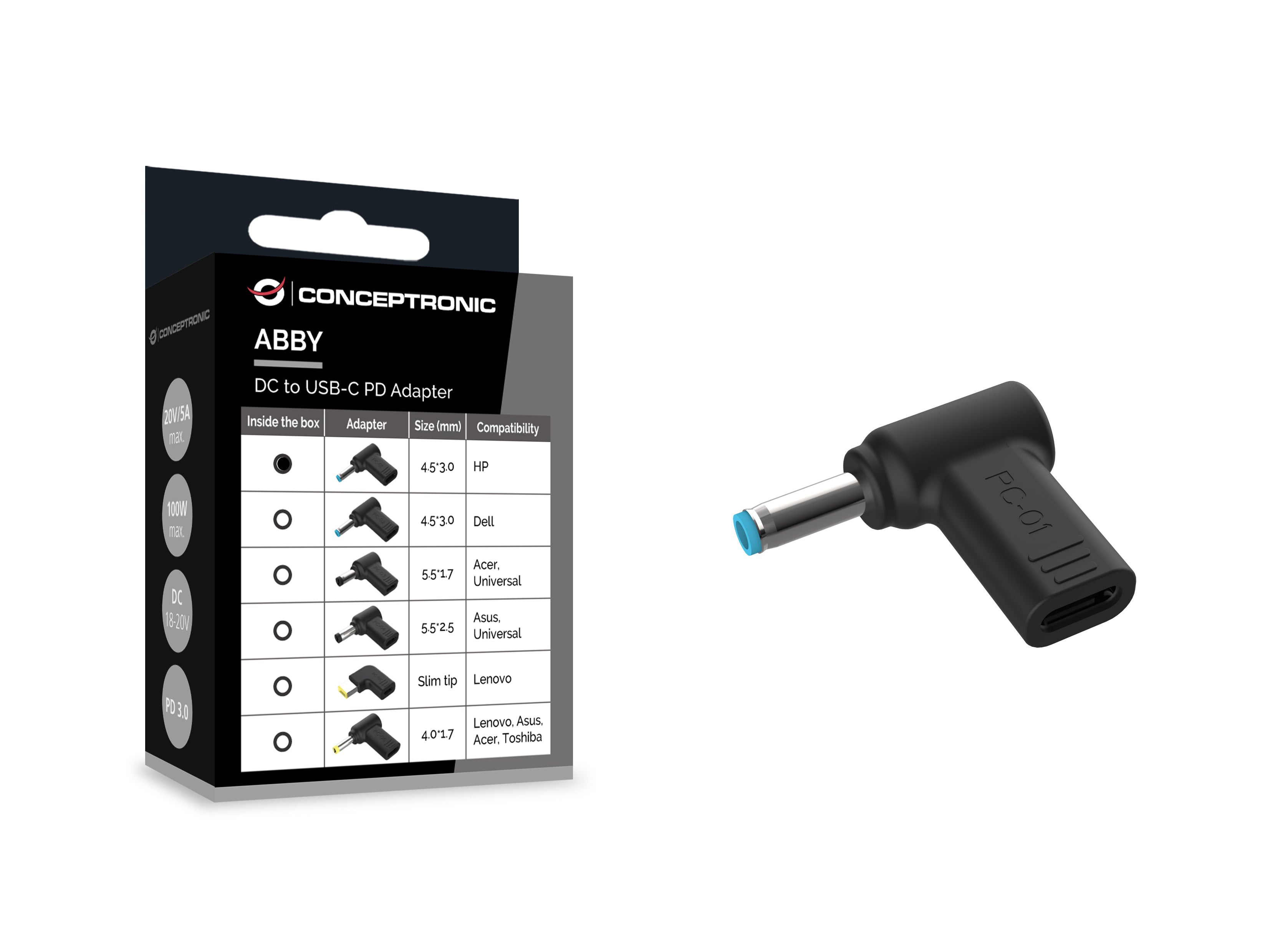 Conceptronic ABBY15PC01 accessoire d'ordinateurs portables Conseil pour l'alimentation de Laptop