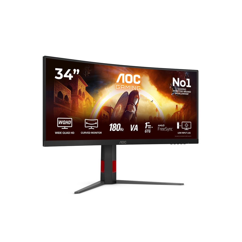 AOC G4 CU34G4AD écran plat de PC 86,4 cm (34") 3440 x 1440 pixels Noir, Rouge