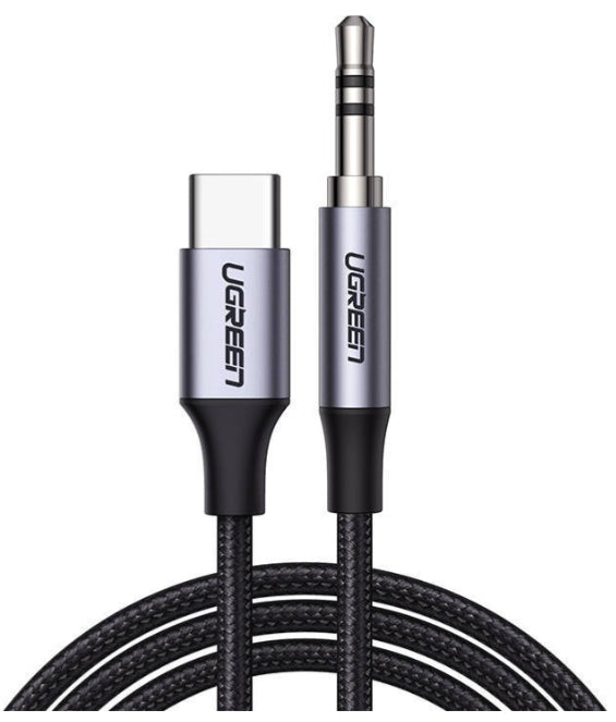 Ugreen CM450 câble audio 1 m 3,5mm USB Type-C Noir