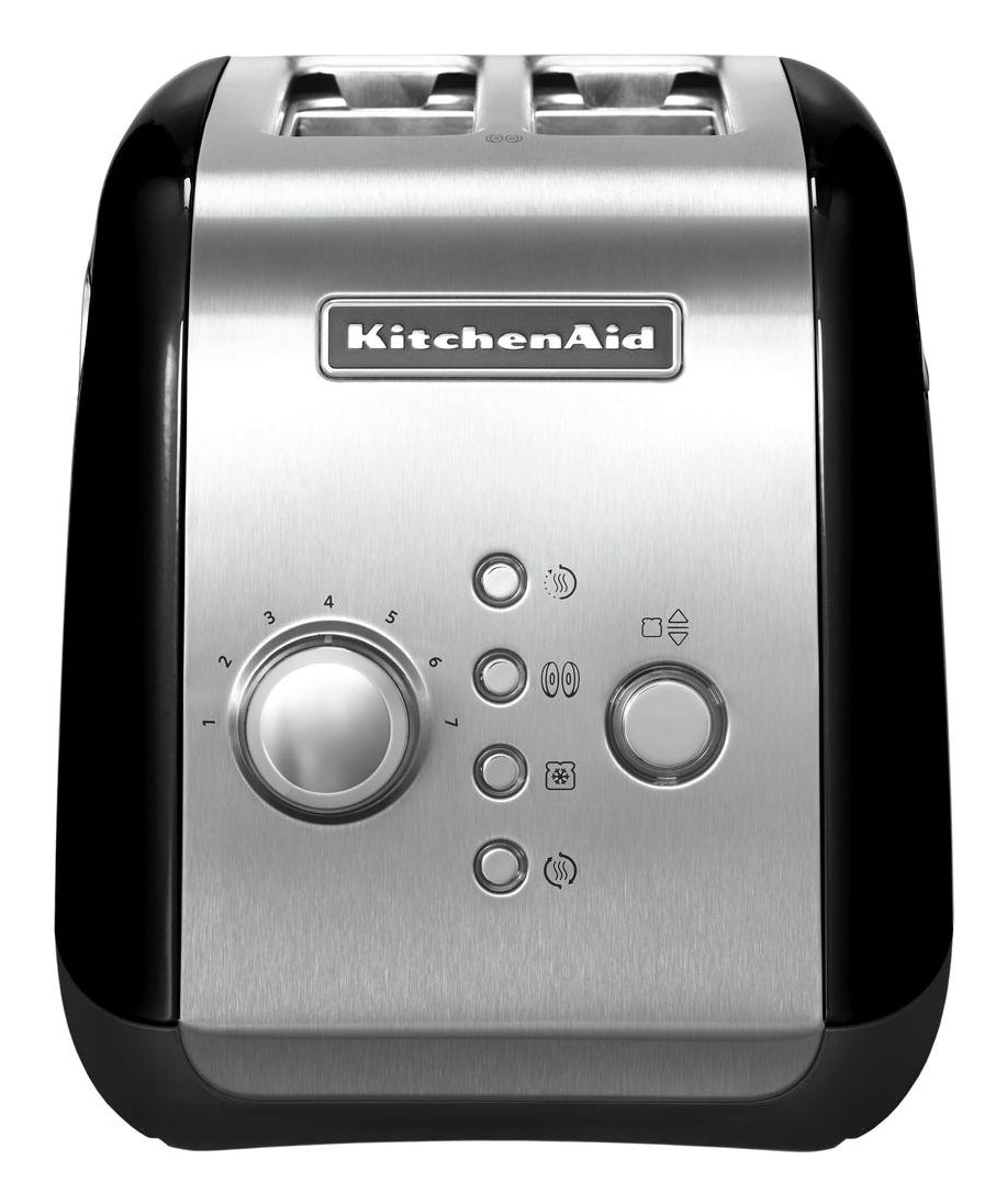 KitchenAid 5KMT221EOB Grille-pain 2 Tranches 1100 W Noir, Acier Inoxydable