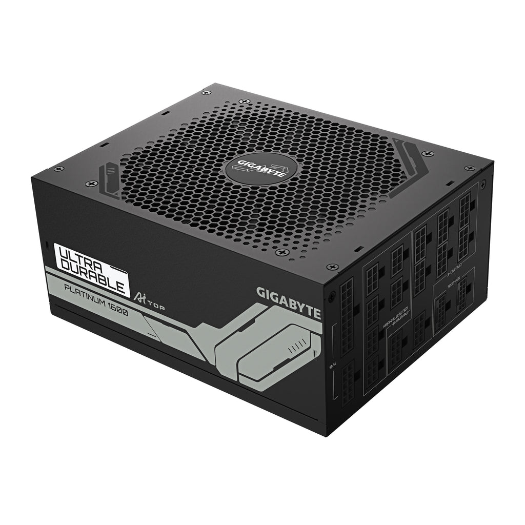 GIGABYTE UD1600PM PG5 AI TOP Bloc d'Alimentation - PCIe 5.0, 80 PLUS Platinum, Design entièrement modulaire, Ventilateur 120 mm, Compatible ATX 3.1, Prise EU