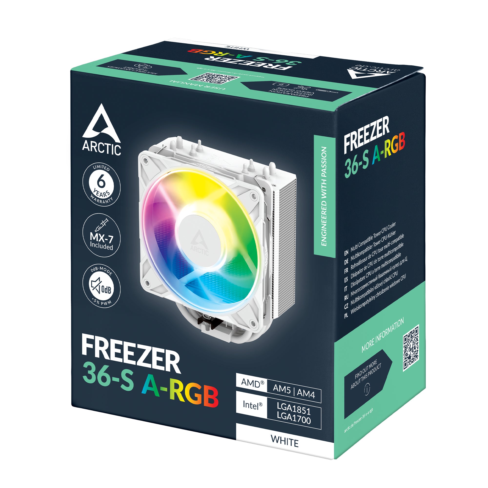 ARCTIC Freezer 36-S A-RGB Processeur Refroidisseur d'air 12 cm Blanc 1 pièce(s)