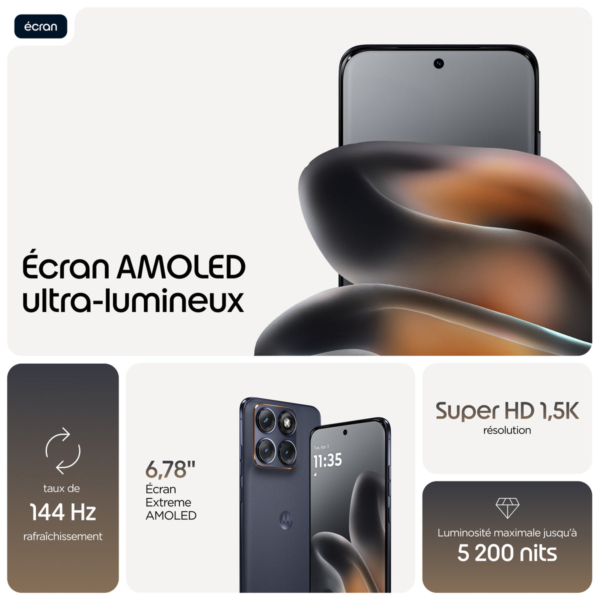 Motorola edge 70 fusion 17,2 cm (6.78") Double SIM Android 16.0 5G USB Type-C 12 Go 256 Go 7000 mAh Noir - vue 7