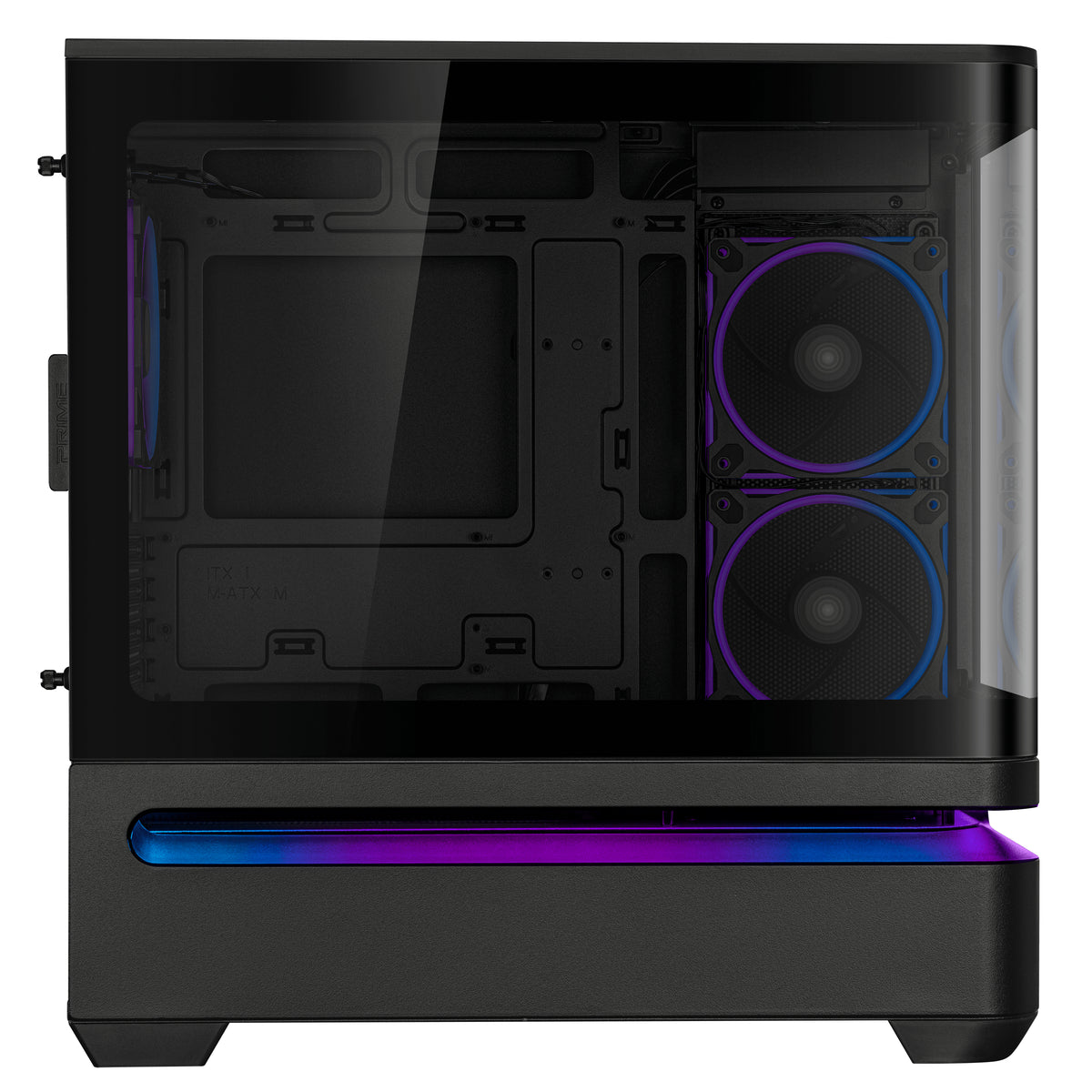 ASUS Prime AP202 ARGB Mini Tower, Boîtier PC mATX, Verre Trempé Panoramique, Noir