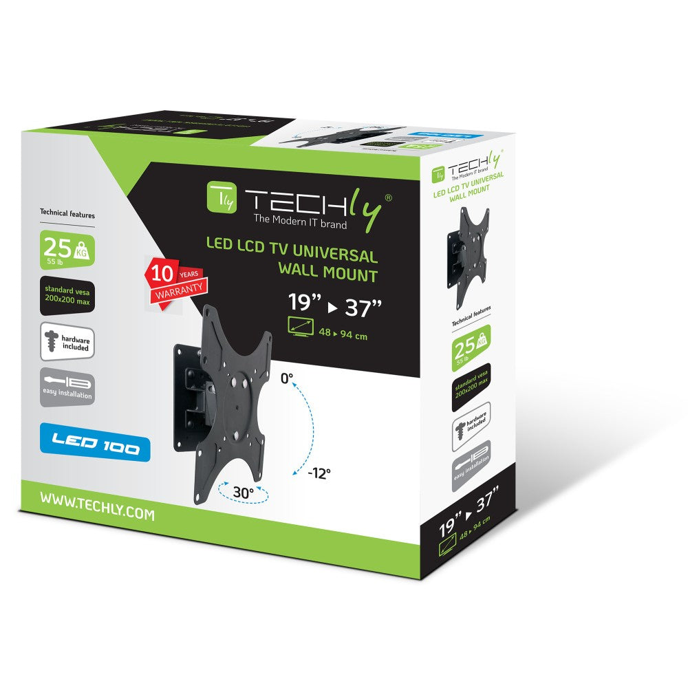 Techly ICA-LCD 2900B support pour téléviseur 94 cm (37") Noir