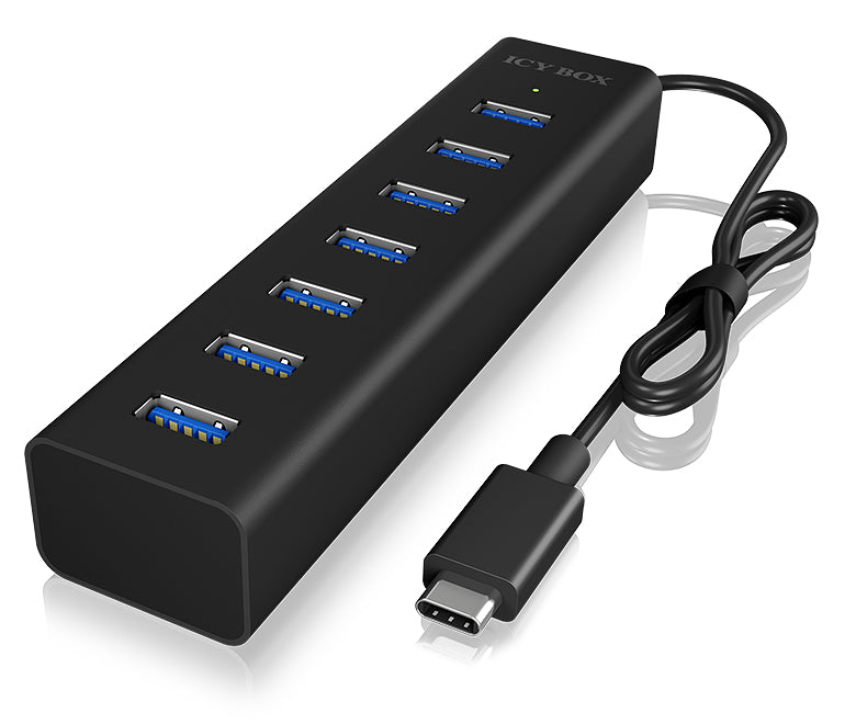 ICY BOX IB-HUB1700-C3 USB 3.2 Gen 1 (3.1 Gen 1) Type-C 5000 Mbit/s Noir
