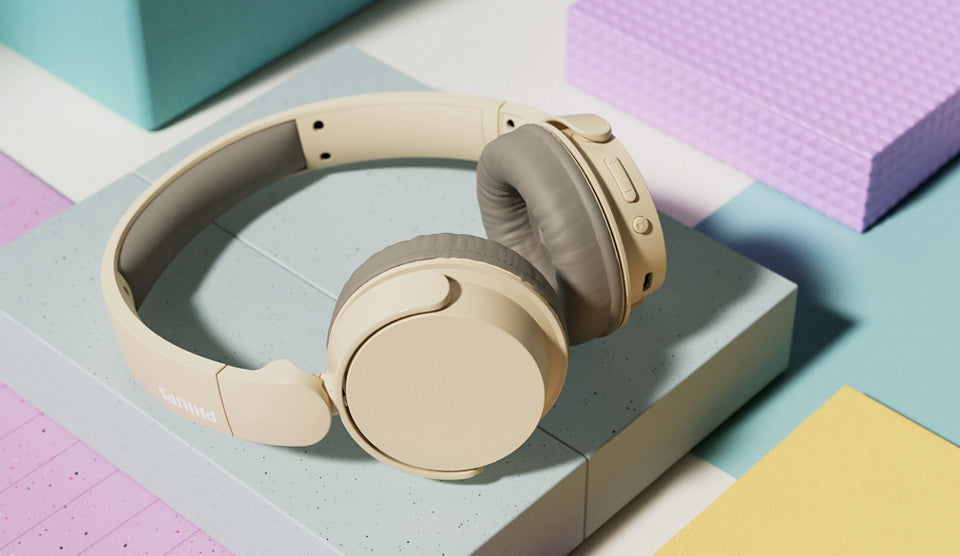 Philips TAH3209BG/00 Casque Sans Fil Bluetooth, Arceau Pliable, Beige