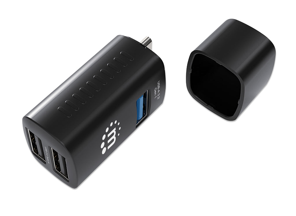 Manhattan Hub USB-C 3 ports ultra compact, 1x USB 3.0 5 Gbit/s et 2x USB 2.0 480 Mbit/s
