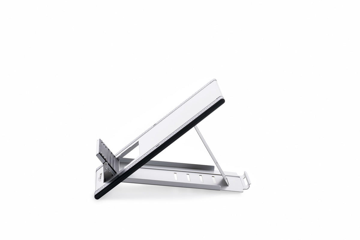 Support pour Ordinateur Portable et Tablette, Aluminium, Noir et Argent