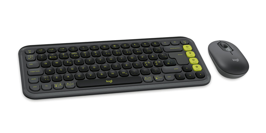 Logitech POP Icon Combo Sæt med mus og tastatur Saks Trådløs Nordisk (dansk/finsk/norsk/svensk)