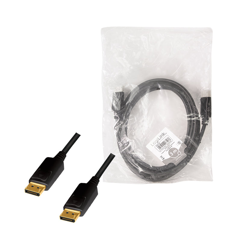 LogiLink CD0102 câble DisplayPort 3 m Noir