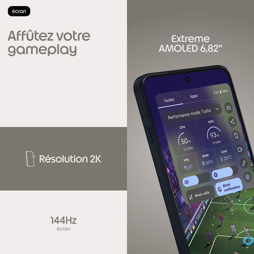 Motorola edge 70 max 17,3 cm (6.82") Double SIM Android 16.0 5G USB Type-C 8 Go 256 Go 7100 mAh Gris