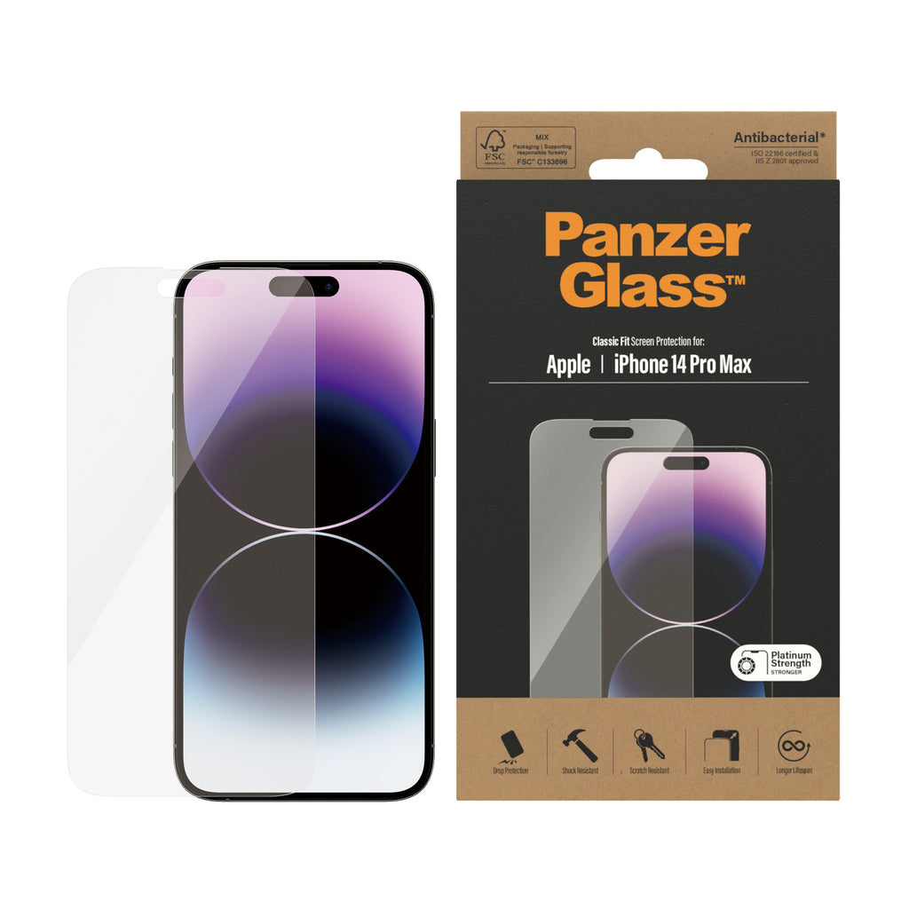 PanzerGlass ® Screen Protector iPhone 14 Pro Max | Classic Fit Protection d'écran transparent Apple 1 pièce(s)