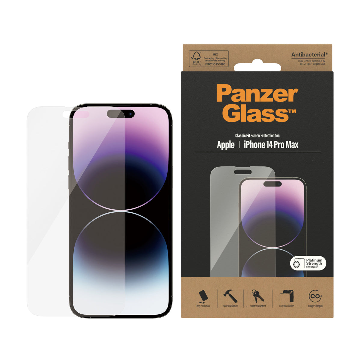 PanzerGlass ® Screen Protector iPhone 14 Pro Max | Classic Fit Protection d'écran transparent Apple 1 pièce(s)