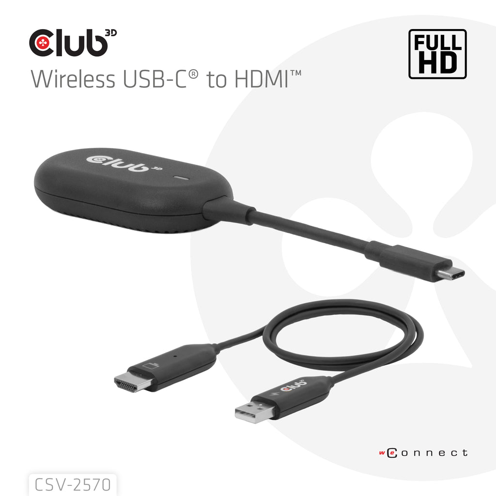 CLUB3D CSV-2570 Extension Audio/Vidéo Émetteur et Récepteur AV, Noir