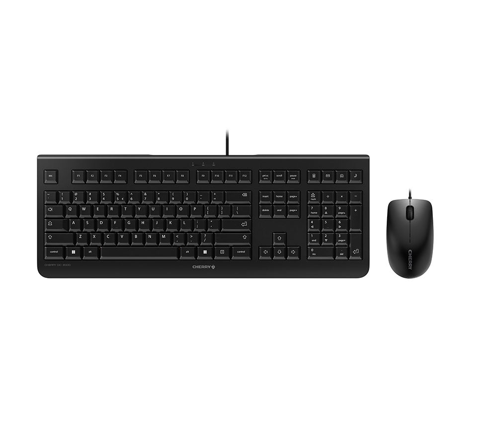 Cherry DC 2000 Ensemble Clavier et Souris USB, QWERTY Anglais américain, Noir