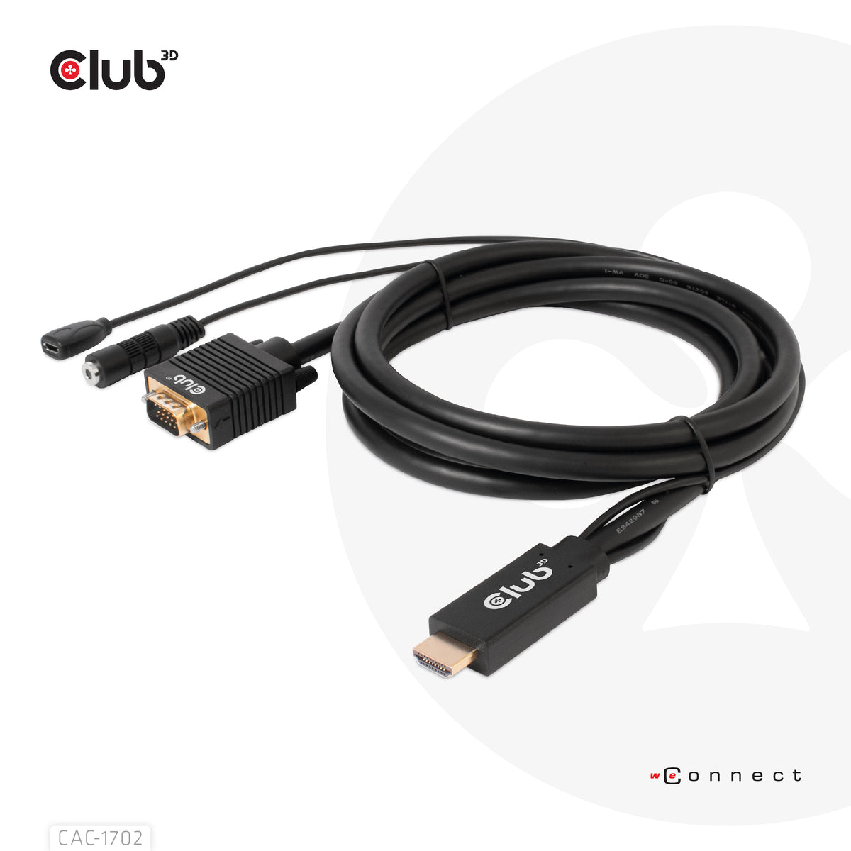 Club 3D Videoadapterkabel 2m Sort