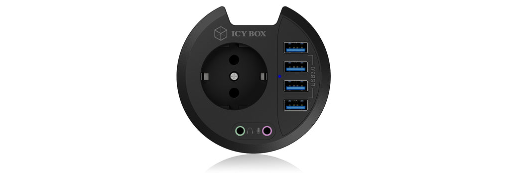 ICY BOX IB-HUB1430 prise de courant Noir