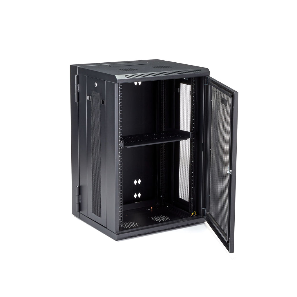 StarTech.com Armoire Réseau Murale à 4 Montants 18U avec Étagère 1U, Armoire Serveur Murale 19" à Charnières pour Équipe