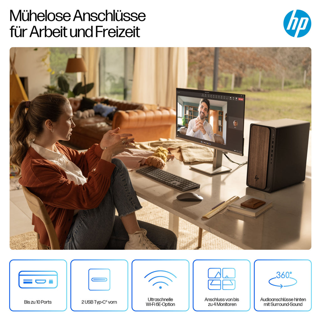 HP Omnidesk M03-0177ng PC de Bureau, Intel Core Ultra 7 265, 32 Go RAM, 1 To SSD, Windows 11